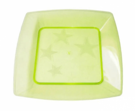 PLASTILANIA - PRATO PEQUENO SQUARE AMARELO - CX.40X10UN