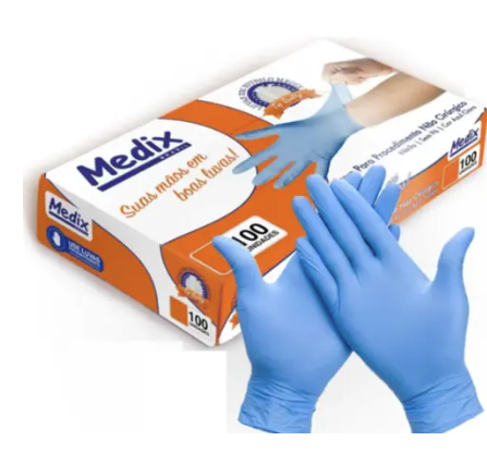 MEDIX - LUVA NITRILICA AZUL SEM PO (M) - PT.100UN (12031)