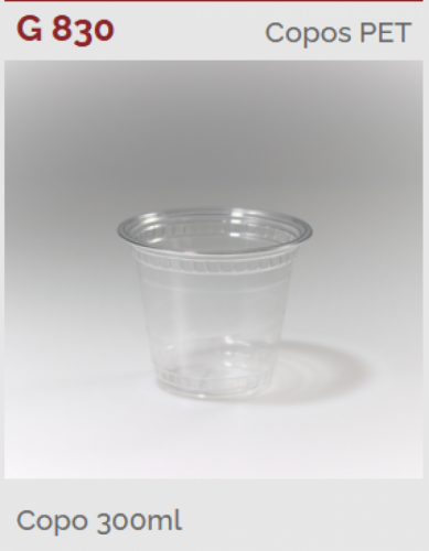 GALV - G830 COPO 300ML CRISTAL S/TAMPA MULTIUSO PET - CX.09X50UN