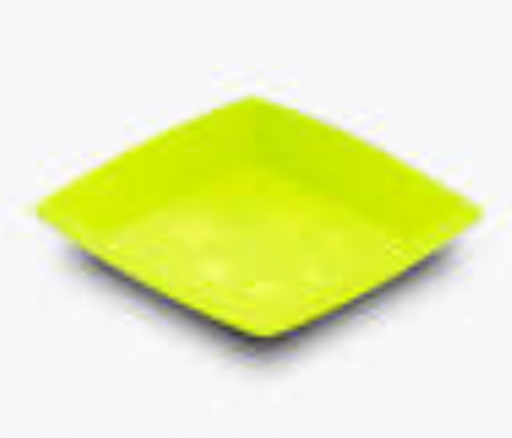 PLASTILANIA - PRATO PEQUENO SQUARE NEON VERDE - CX.40X10UN