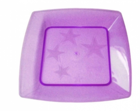 PLASTILANIA - PRATO PEQUENO SQUARE LILAS - CX.40X10UN