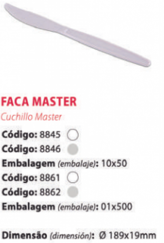 PRAFESTA - FACA MASTER BRANCA (8861) - CX.500UN